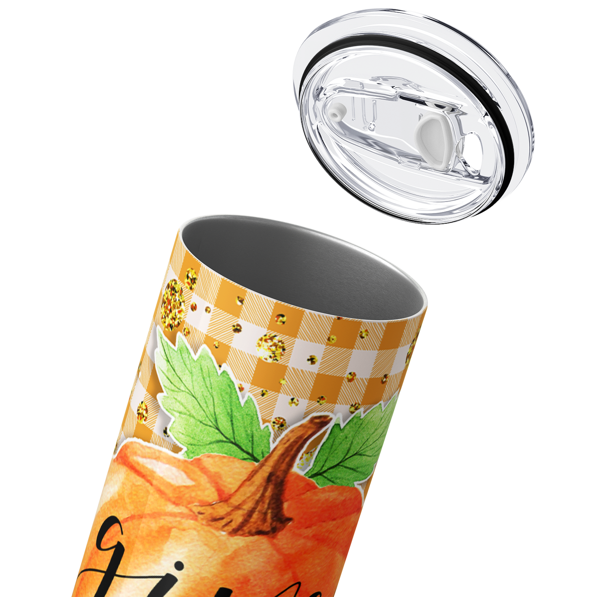 Give Thanks with a Grateful Heart Pumpkin 20oz Skinny Tumbler