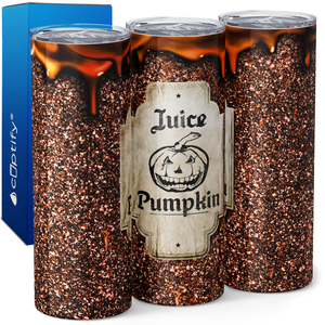 Pumpkin Juice Orange Glitter 20oz Skinny Tumbler