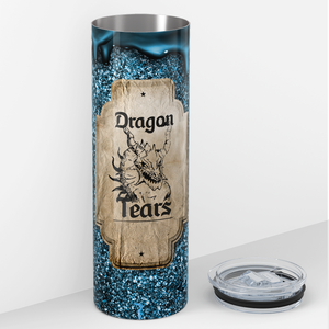 Dragon Tears Potion Blue Glitter 20oz Skinny Tumbler