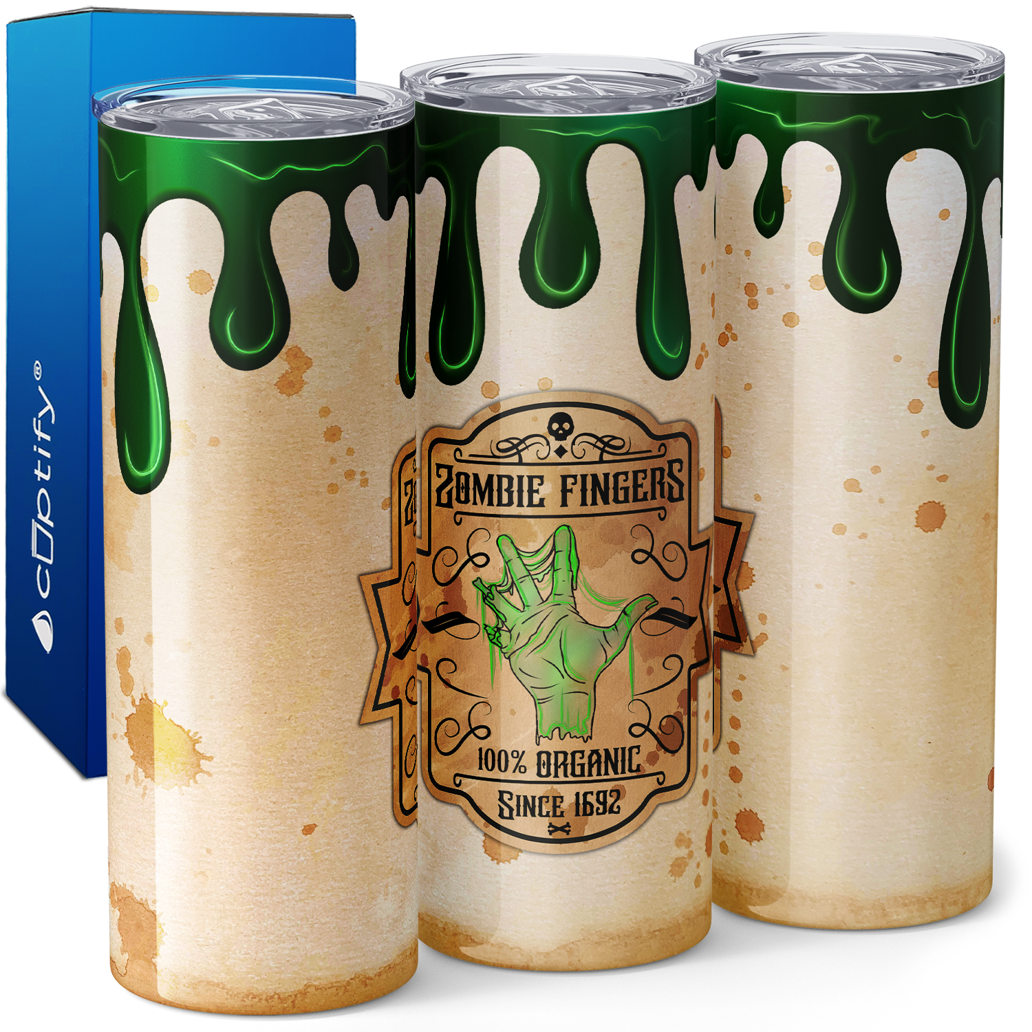 Zombie Fingers 100% Organic 20oz Skinny Tumbler