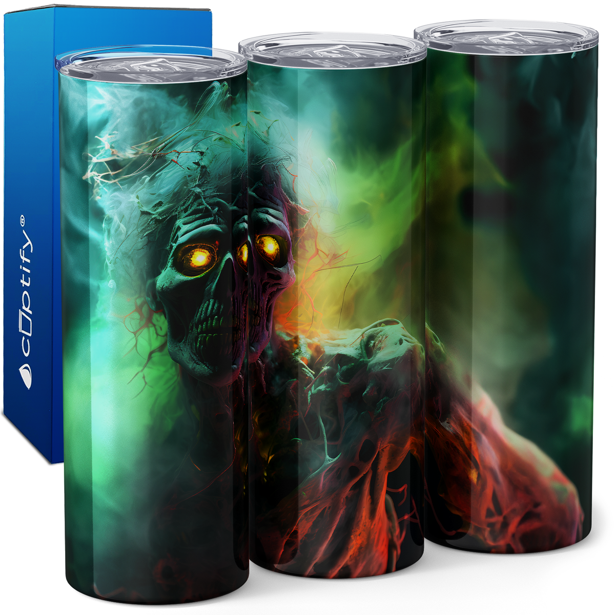 Smoking Zombie 20oz Skinny Tumbler