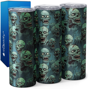 Zombie Horde Blue 20oz Skinny Tumbler