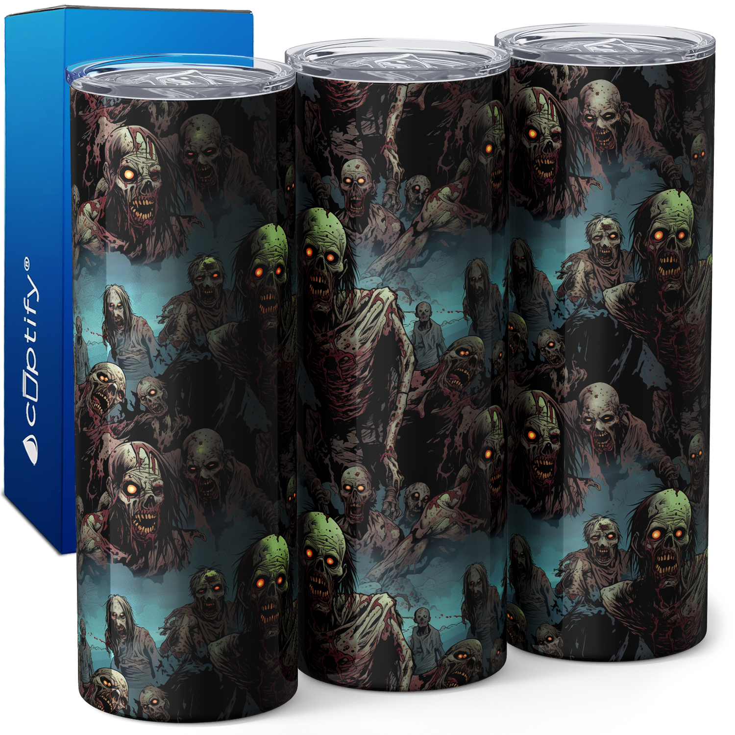Zombies Blue Smoke 20oz Skinny Tumbler
