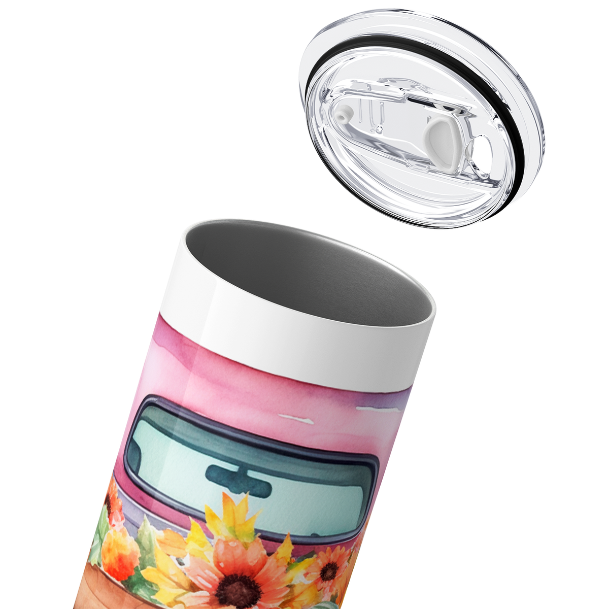 Pumpkins on Pink Truck 20oz Skinny Tumbler