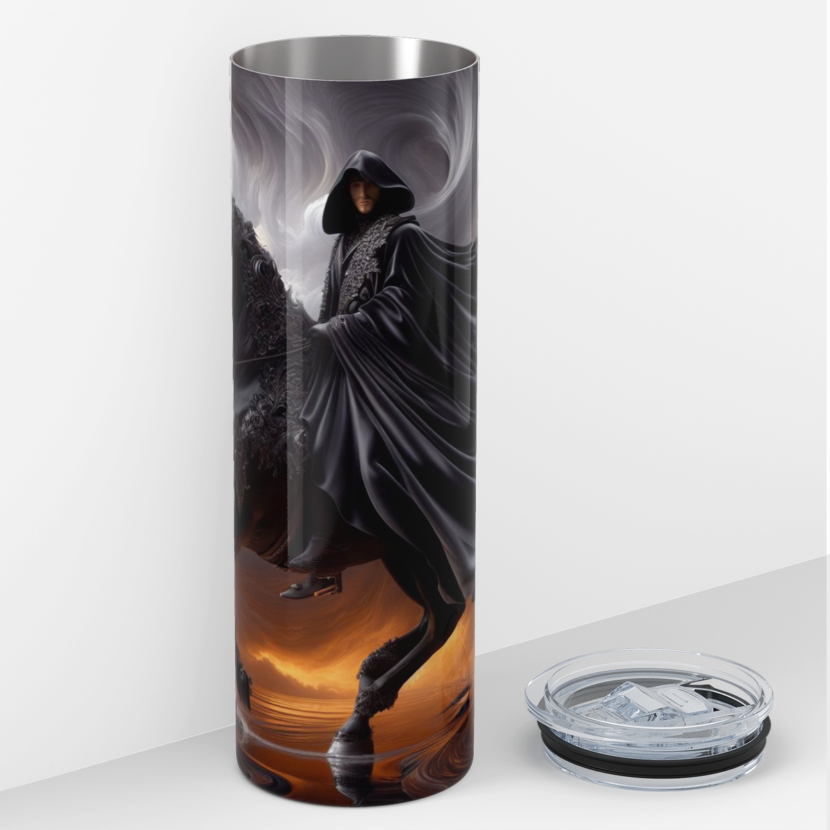 Dark Horse of Death in the Moon Light 20oz Skinny Tumbler