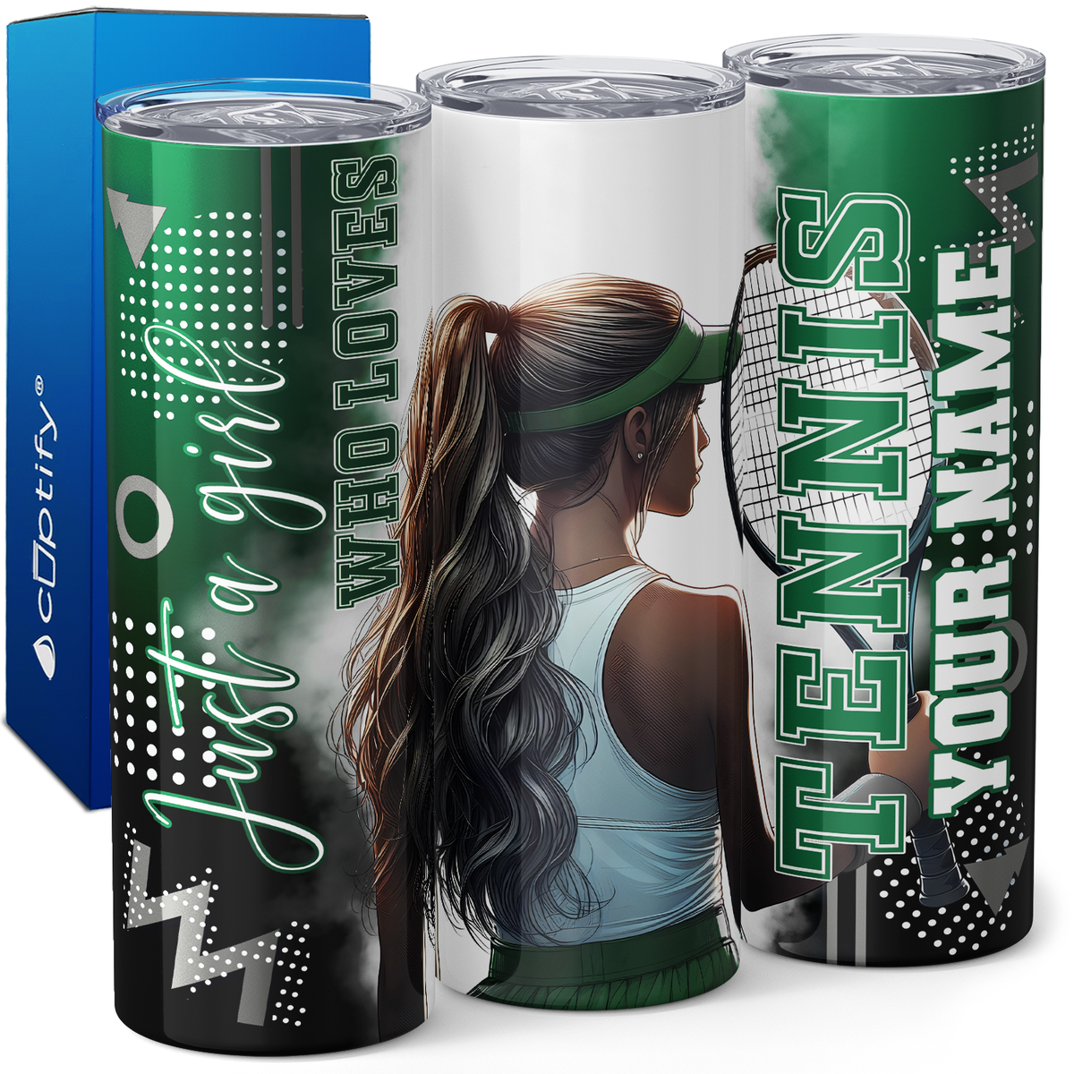 Personalized Just a Girl Who Loves Tennis 20oz Skinny Tumbler