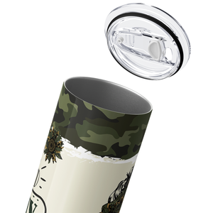 Proud Army Wife Messy Bun 20oz Skinny Tumbler