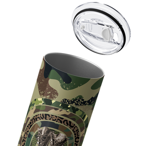 Military Wife Camo Rainbow and Boots 20oz Skinny Tumbler