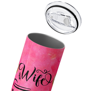 Wife Mom Boss Pink and Gold 20oz Skinny Tumbler