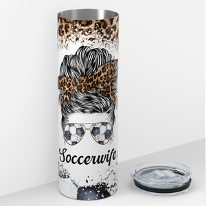 Soccer Wife Messy Bun 20oz Skinny Tumbler