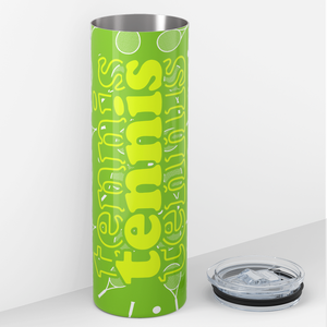 Tennis on Green Rackets and Balls 20oz Skinny Tumbler