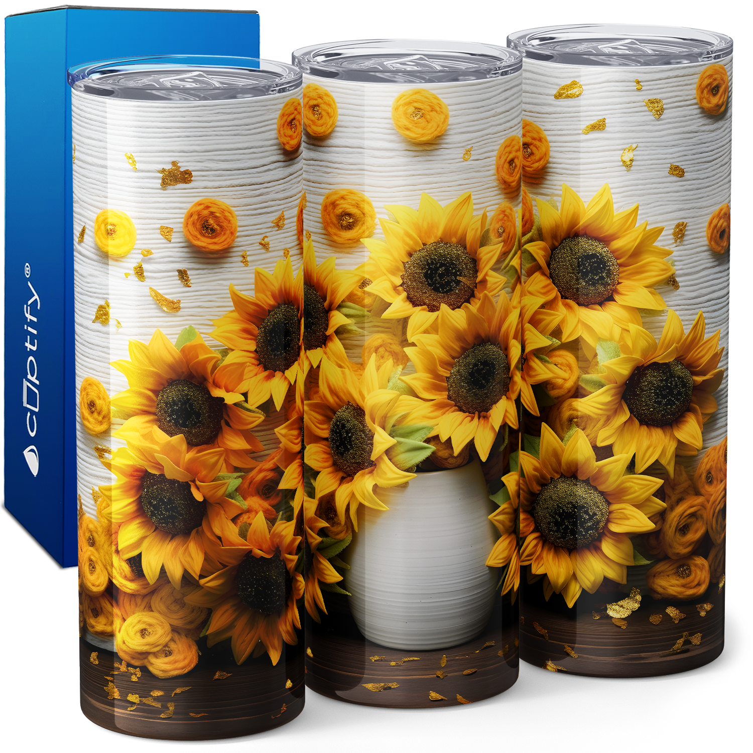 Sunflower Vase 20oz Skinny Tumbler
