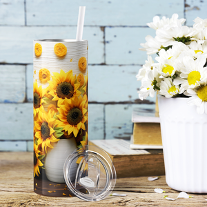 Sunflower Vase 20oz Skinny Tumbler