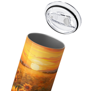 Sunflower Field at Sunset 20oz Skinny Tumbler