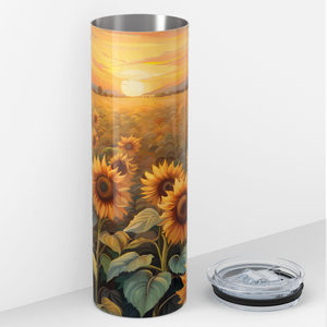 Sunflower Field at Sunset 20oz Skinny Tumbler