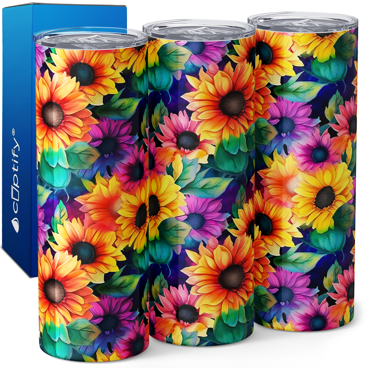 Colorful Sunflowers 20oz Skinny Tumbler