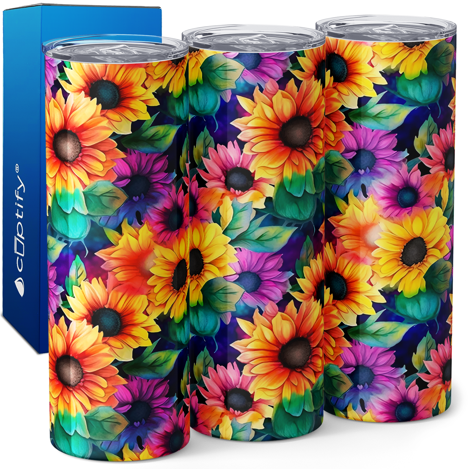 Colorful Sunflowers 20oz Skinny Tumbler