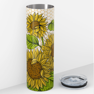 Sunflowers on Honeycomb 20oz Skinny Tumbler