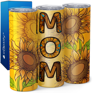 Mom Sunflowers 20oz Skinny Tumbler