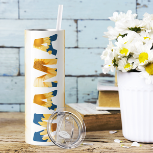 Mama Sunflowers Yellow and Blue 20oz Skinny Tumbler