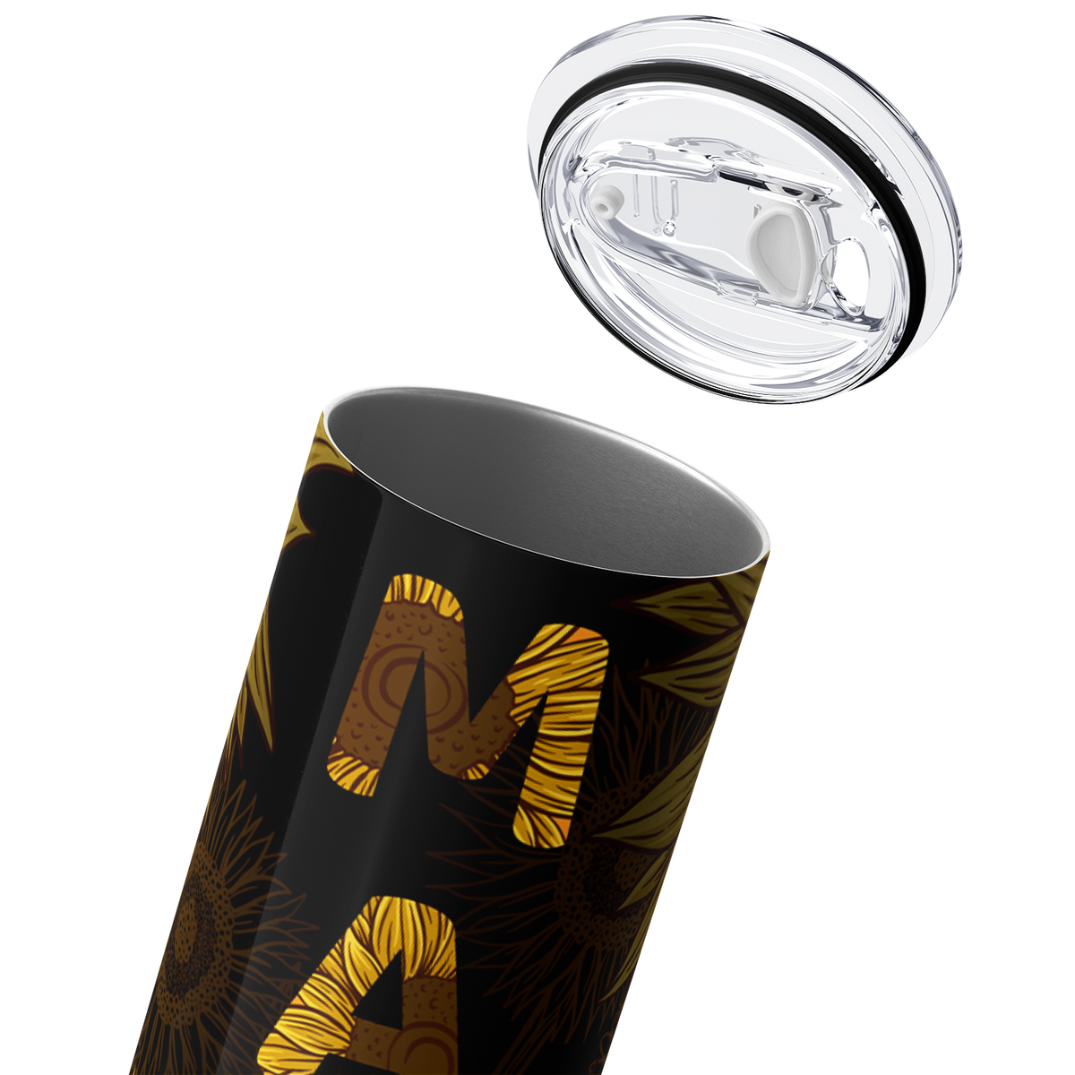 Mama Sunflowers Black 20oz Skinny Tumbler