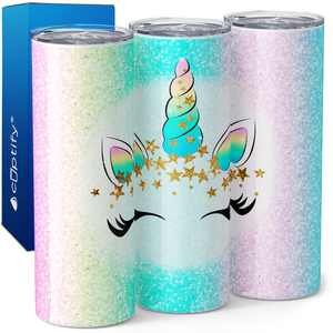 Unicorn Face Stars 20oz Skinny Tumbler