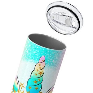 Unicorn Face Stars 20oz Skinny Tumbler