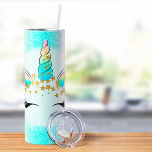 Unicorn Face Stars 20oz Skinny Tumbler