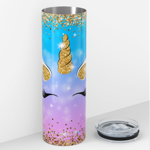 Unicorn Face Gold 20oz Skinny Tumbler