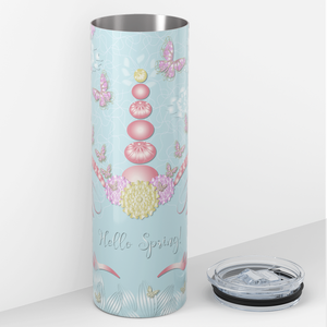 Unicorn Face Hello Spring 20oz Skinny Tumbler