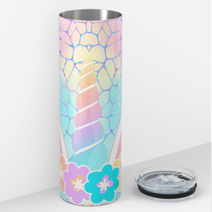 Unicorn Horn and Flowers 20oz Skinny Tumbler