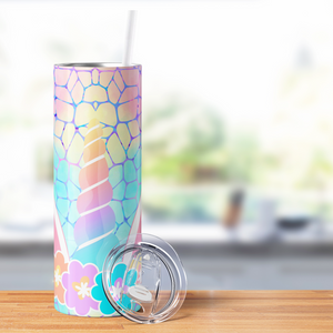 Unicorn Horn and Flowers 20oz Skinny Tumbler