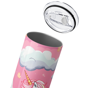 Pink Flying Unicorn 20oz Skinny Tumbler