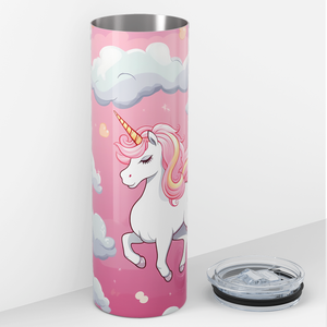 Pink Flying Unicorn 20oz Skinny Tumbler