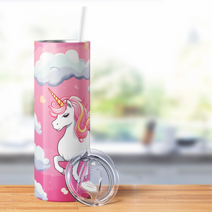 Pink Flying Unicorn 20oz Skinny Tumbler