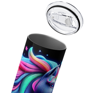 Neon Retro Unicorn 20oz Skinny Tumbler