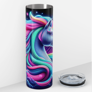 Neon Retro Unicorn 20oz Skinny Tumbler