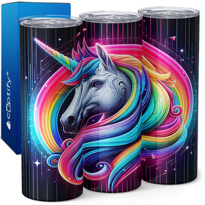 Neon Unicorn 20oz Skinny Tumbler