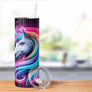 Neon Unicorn 20oz Skinny Tumbler