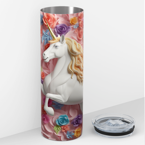 Unicorn Paper Roses 20oz Skinny Tumbler