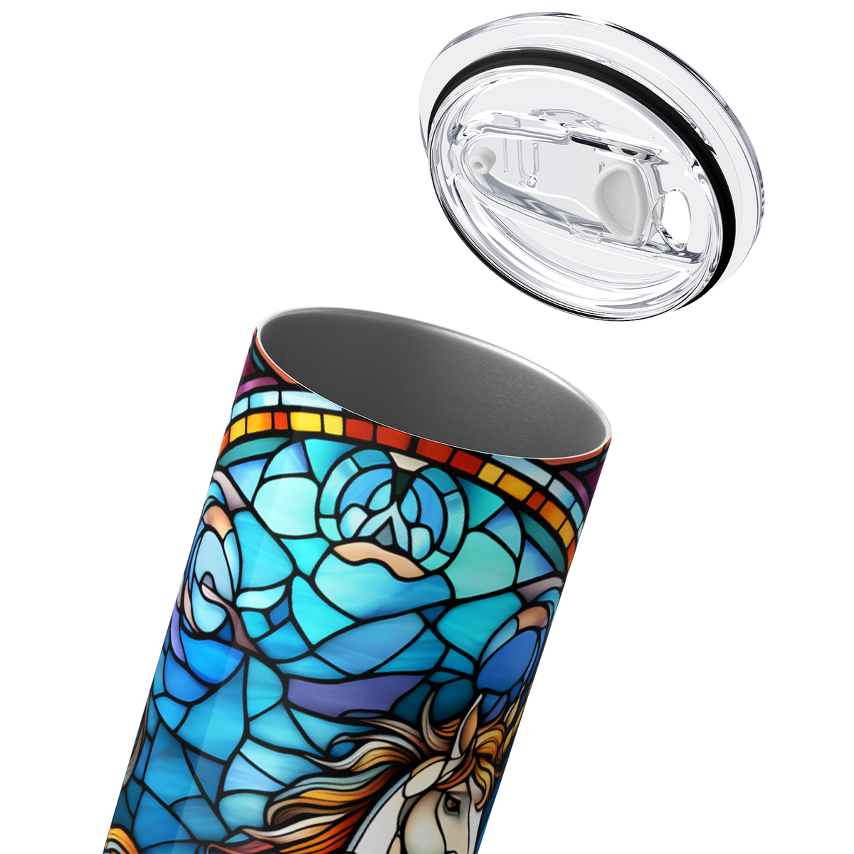 Unicorn Stained Glass 20oz Skinny Tumbler