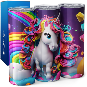 Charging Unicorn 3D 20oz Skinny Tumbler