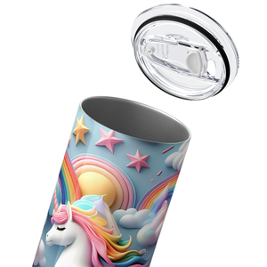 Unicorns and Rainbows 3D 20oz Skinny Tumbler