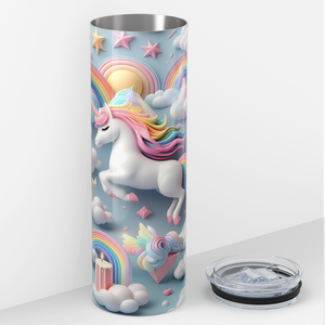 Unicorns and Rainbows 3D 20oz Skinny Tumbler
