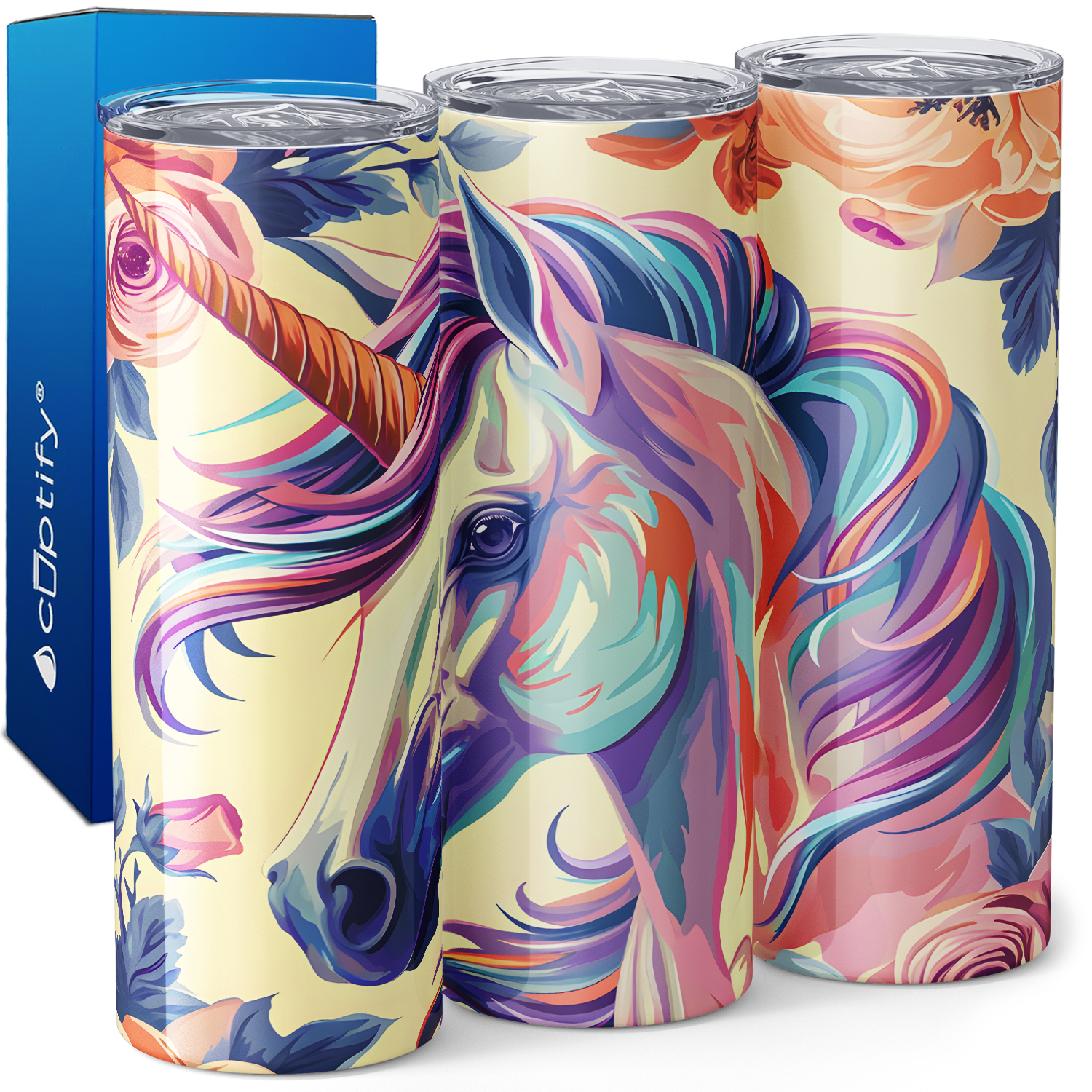 Pastel Unicorn 20oz Skinny Tumbler