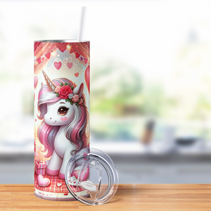 Unicorn Valentine 20oz Skinny Tumbler