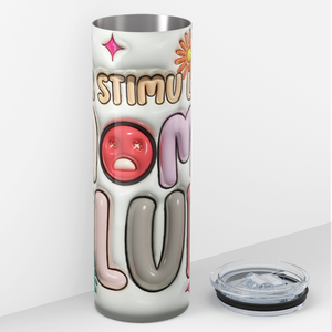 Over STimulated Moms Club Inflated 20oz Skinny Tumbler