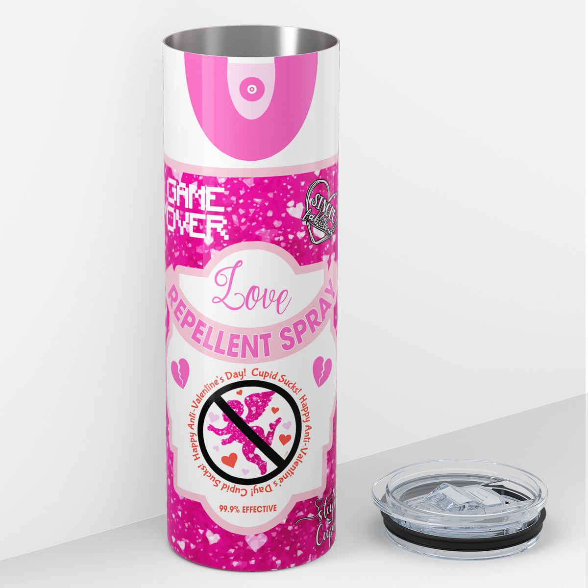 Love Repellent Spray Hot Pink 20oz Skinny Tumbler