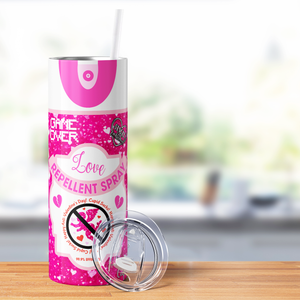 Love Repellent Spray Hot Pink 20oz Skinny Tumbler