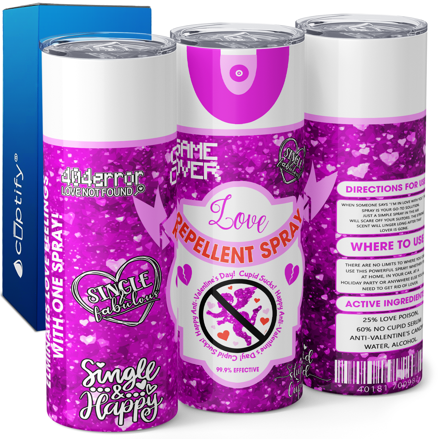 Love Repellent Spray Purple 20oz Skinny Tumbler
